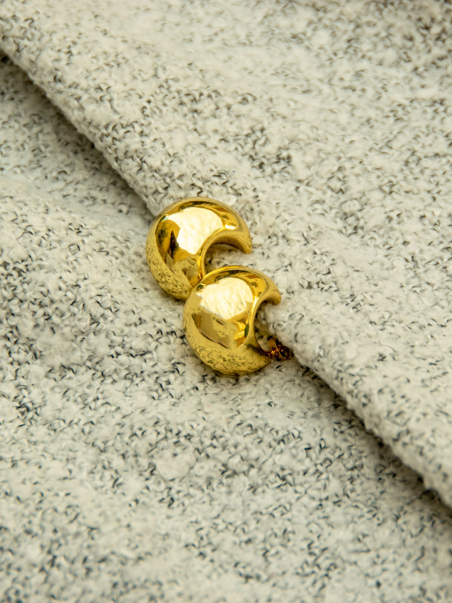 Χρυσά γυαλιστερά στρογγυλά σκουλαρίκια