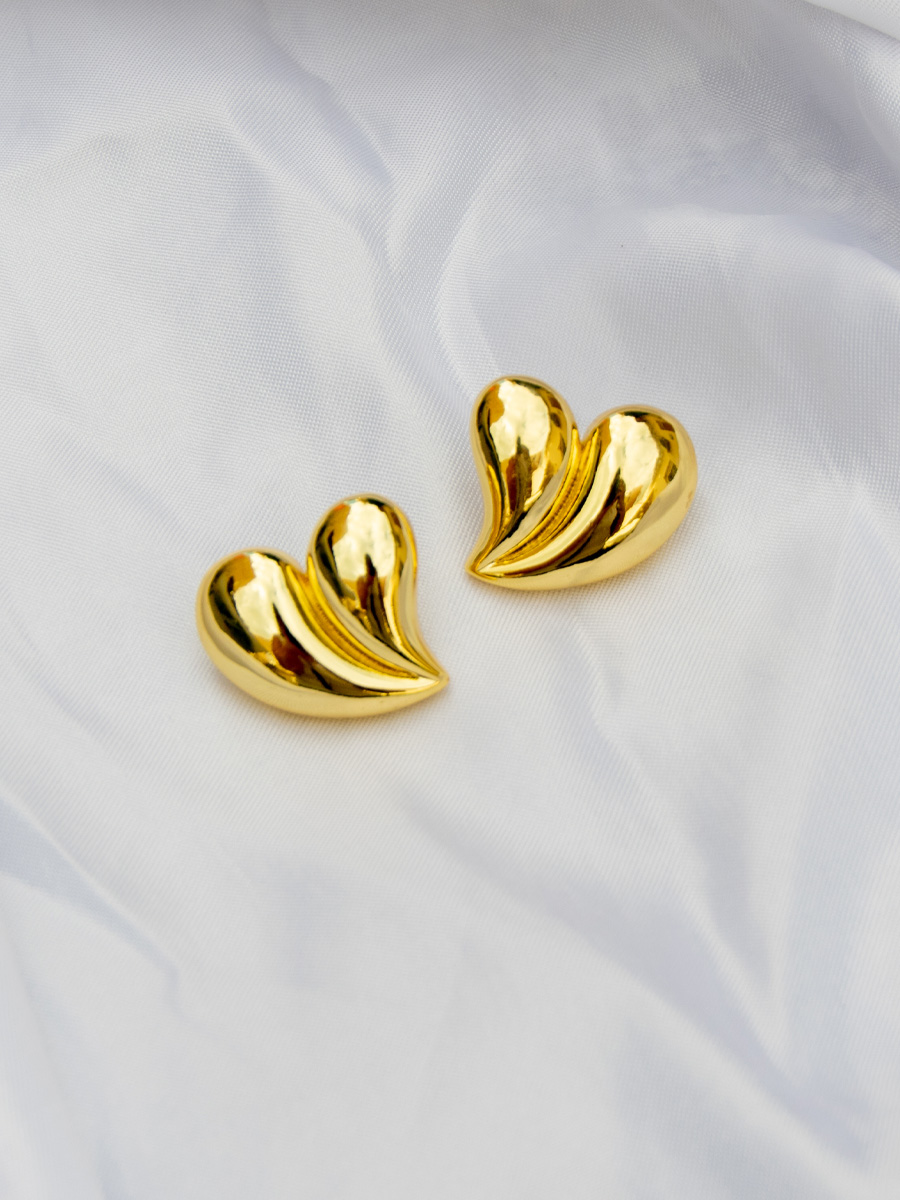 Χρυσά σκουλαρίκια καρδούλες