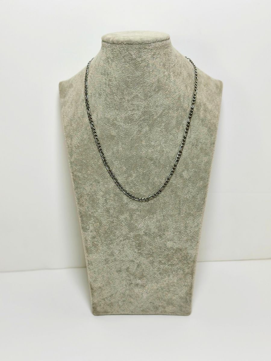 Ασημί κολιέ καδένα με κενά