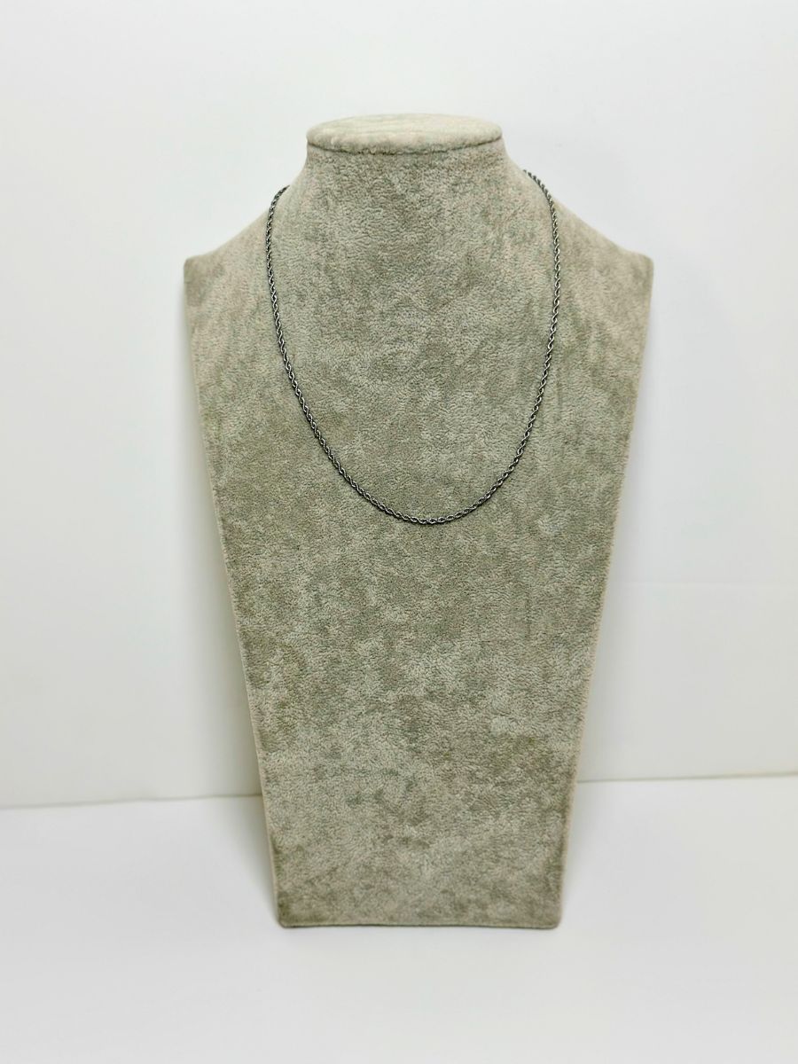 Ασημί κολιέ λεπτό στριφτό