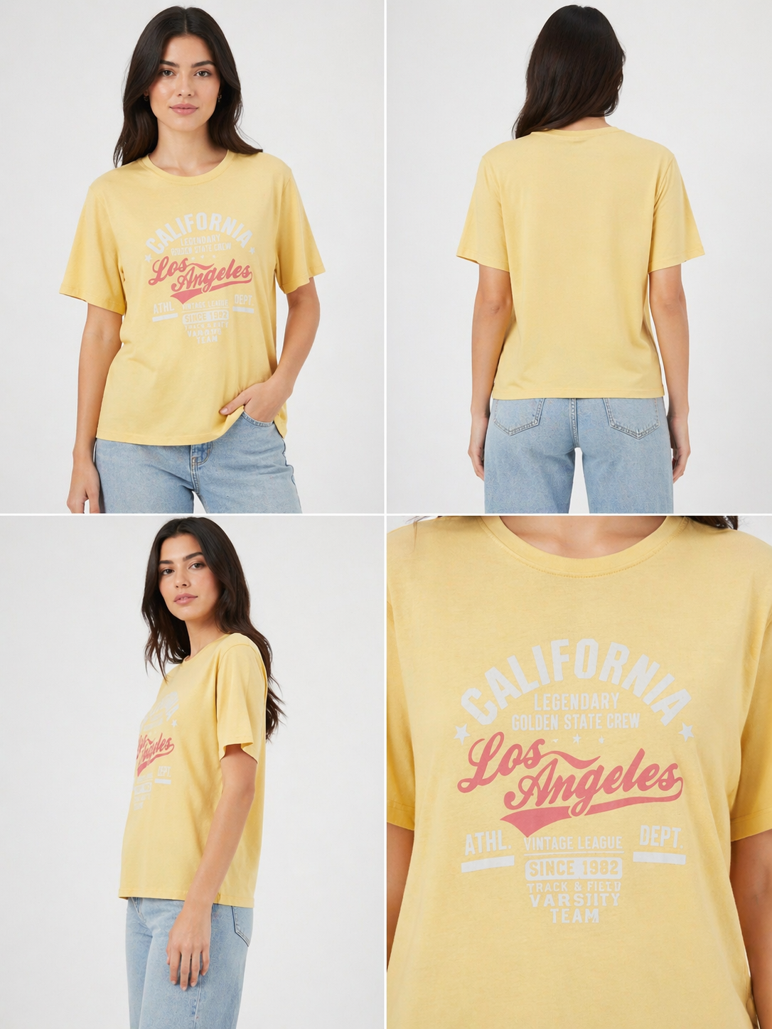 T-shirt κίτρινο California oversize